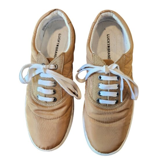 Lucky Brand Katori Sneaker Womens Sz 9.5 Bronze Textile Upper - Picture 3 of 9